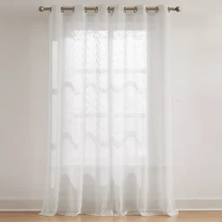 Aileen Textured Raindrop Sheer Window Curtain Panels