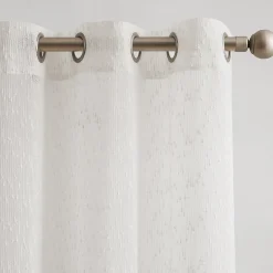 Aileen Textured Raindrop Sheer Window Curtain Panels