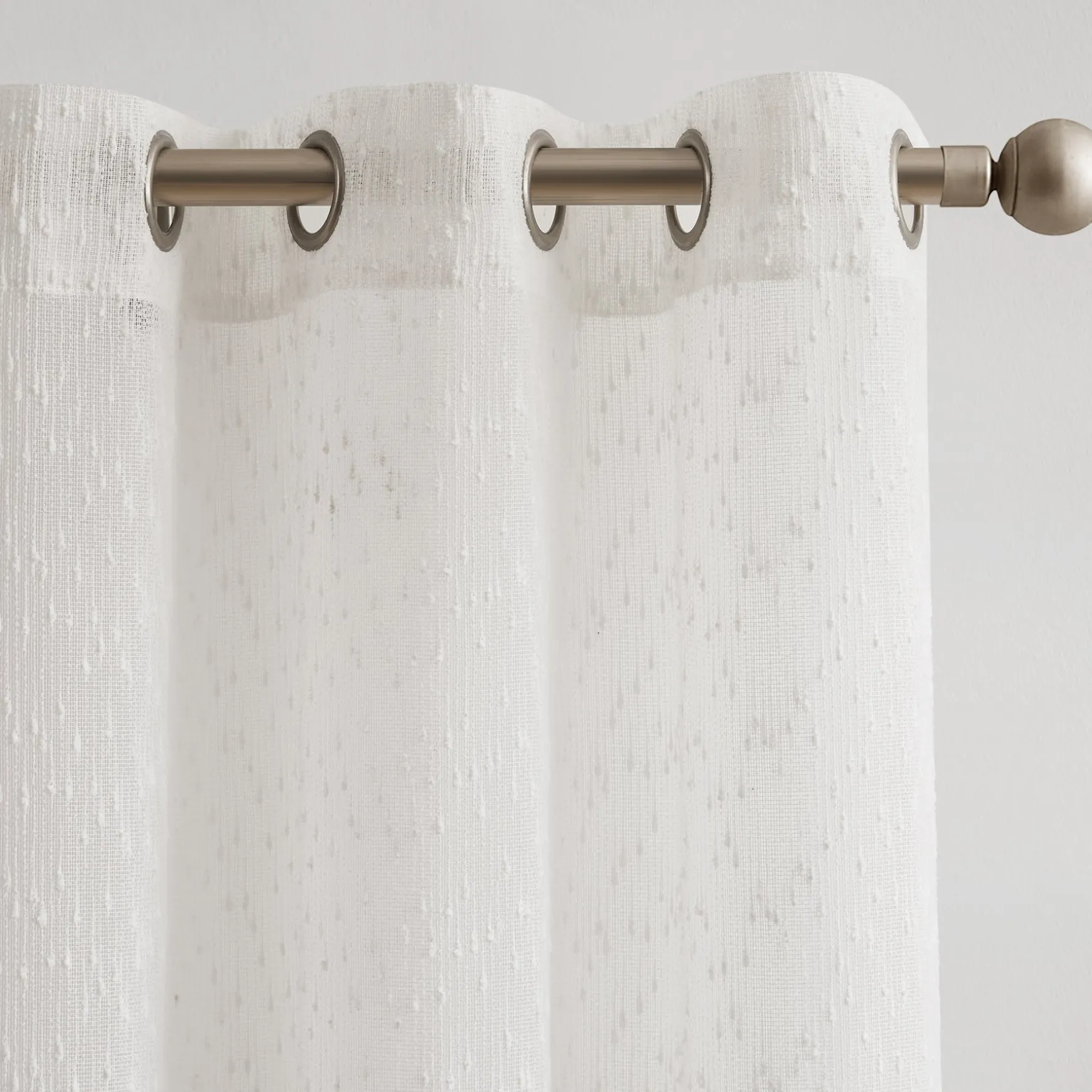 Aileen Textured Raindrop Sheer Window Curtain Panels