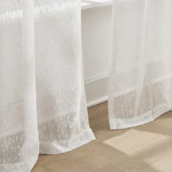 Aileen Textured Raindrop Sheer Window Curtain Panels