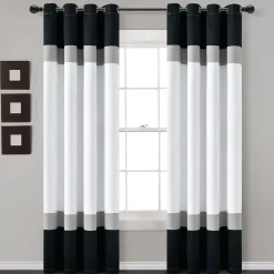 Alexander Color Block Light Filtering Window Curtain Panel Set