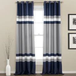 Alexander Stripe Light Filtering Window Curtain Panel Set