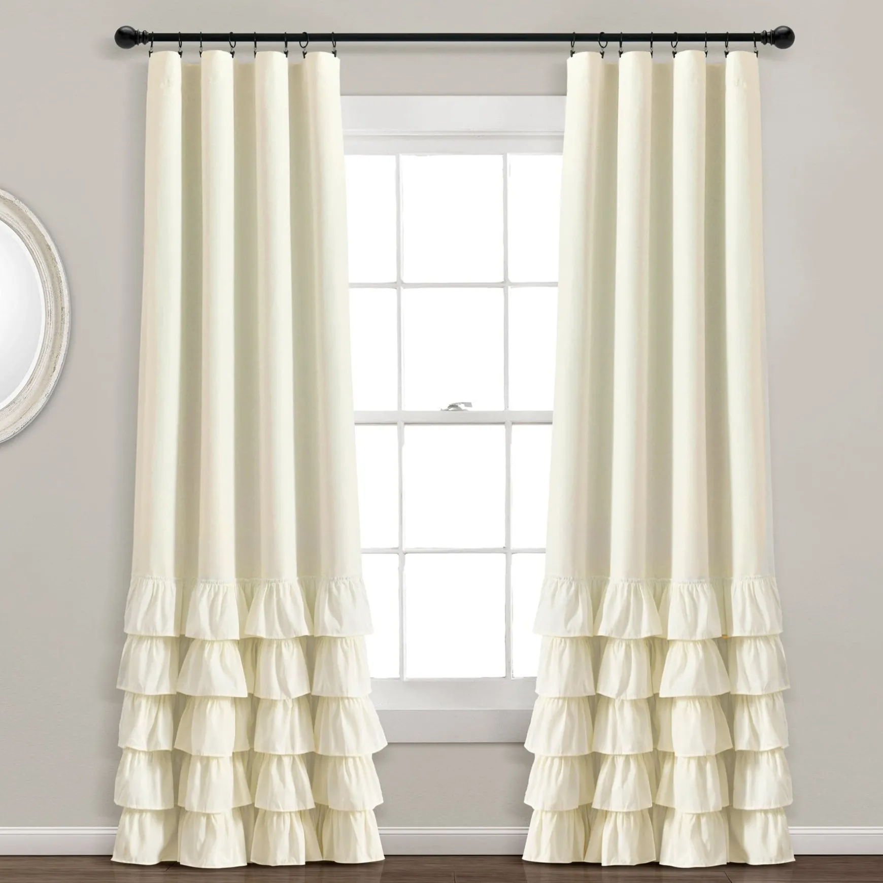 Allison Ruffle 100% Blackout Window Curtain Panel