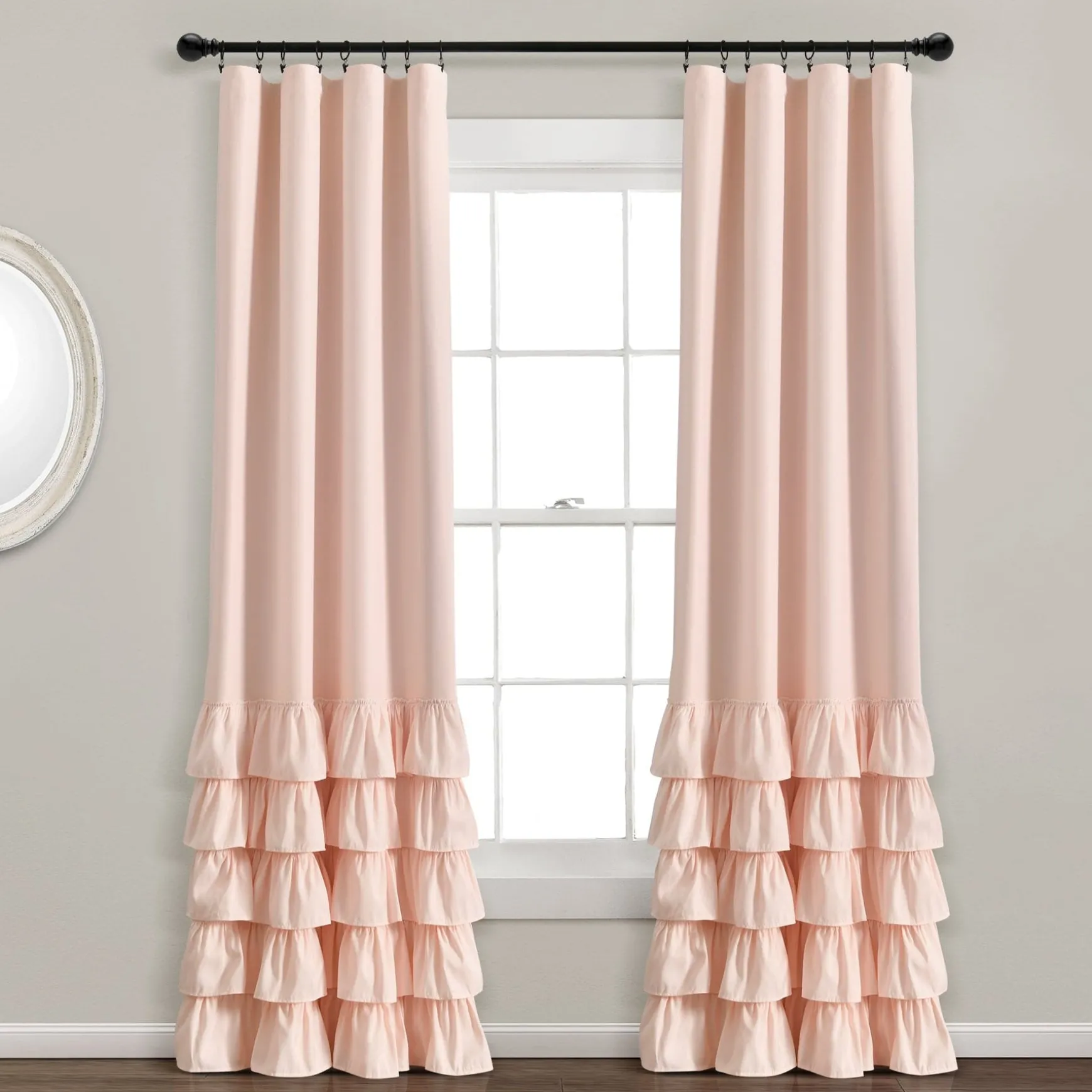 Allison Ruffle 100% Blackout Window Curtain Panel