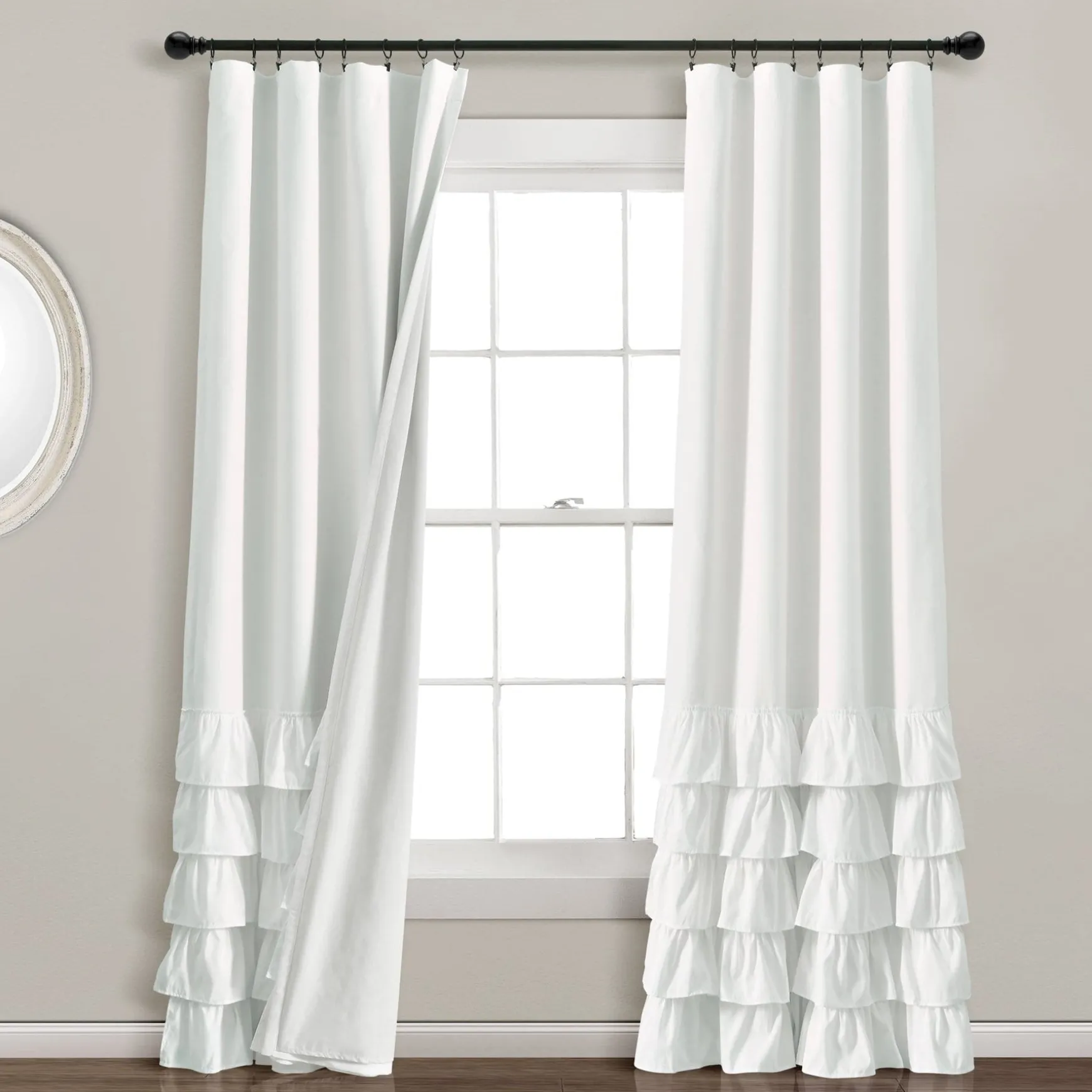 Allison Ruffle 100% Blackout Window Curtain Panel