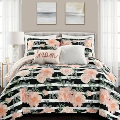 Amara Watercolor Rose Quilt Set
