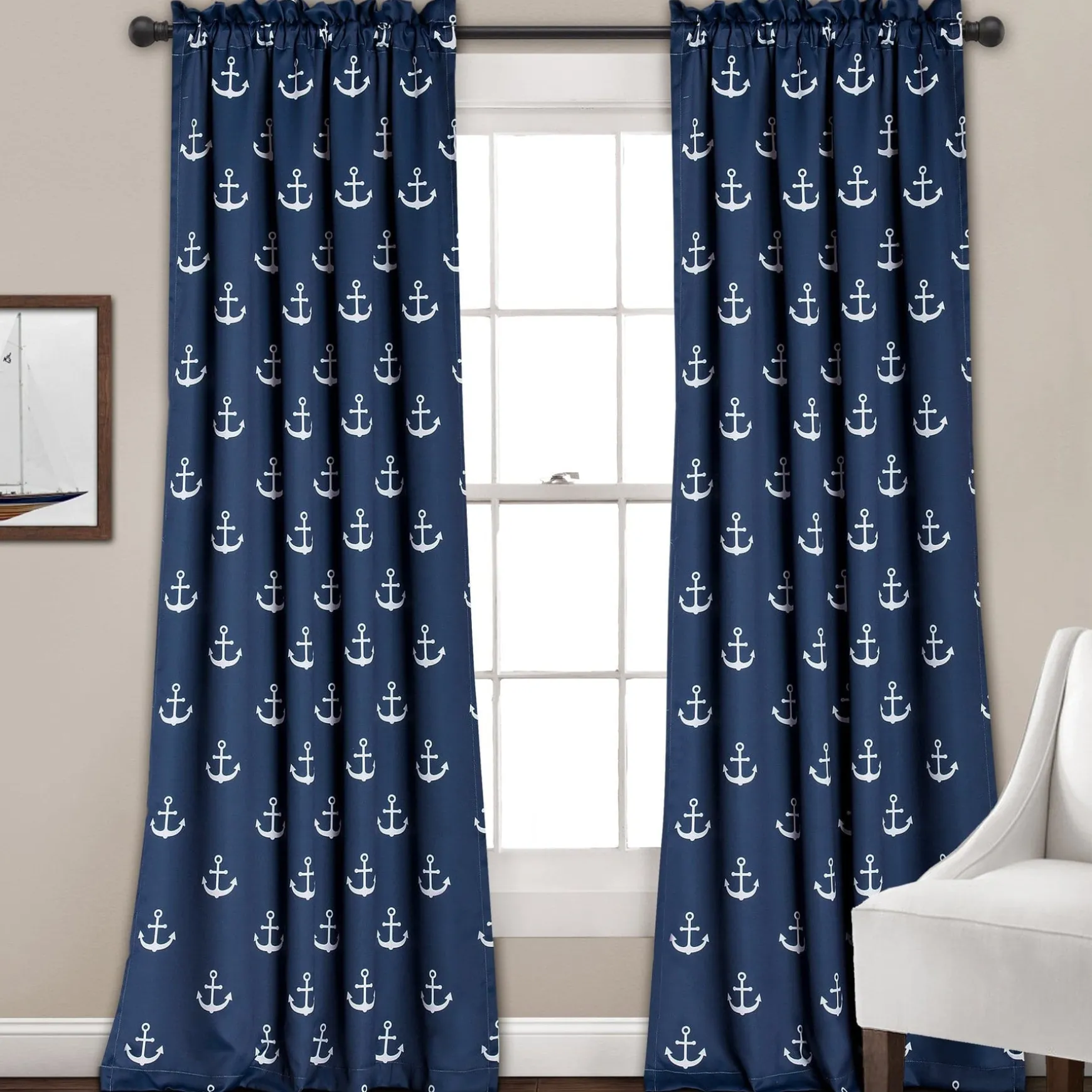 Anchor Light Filtering Window Curtain Set