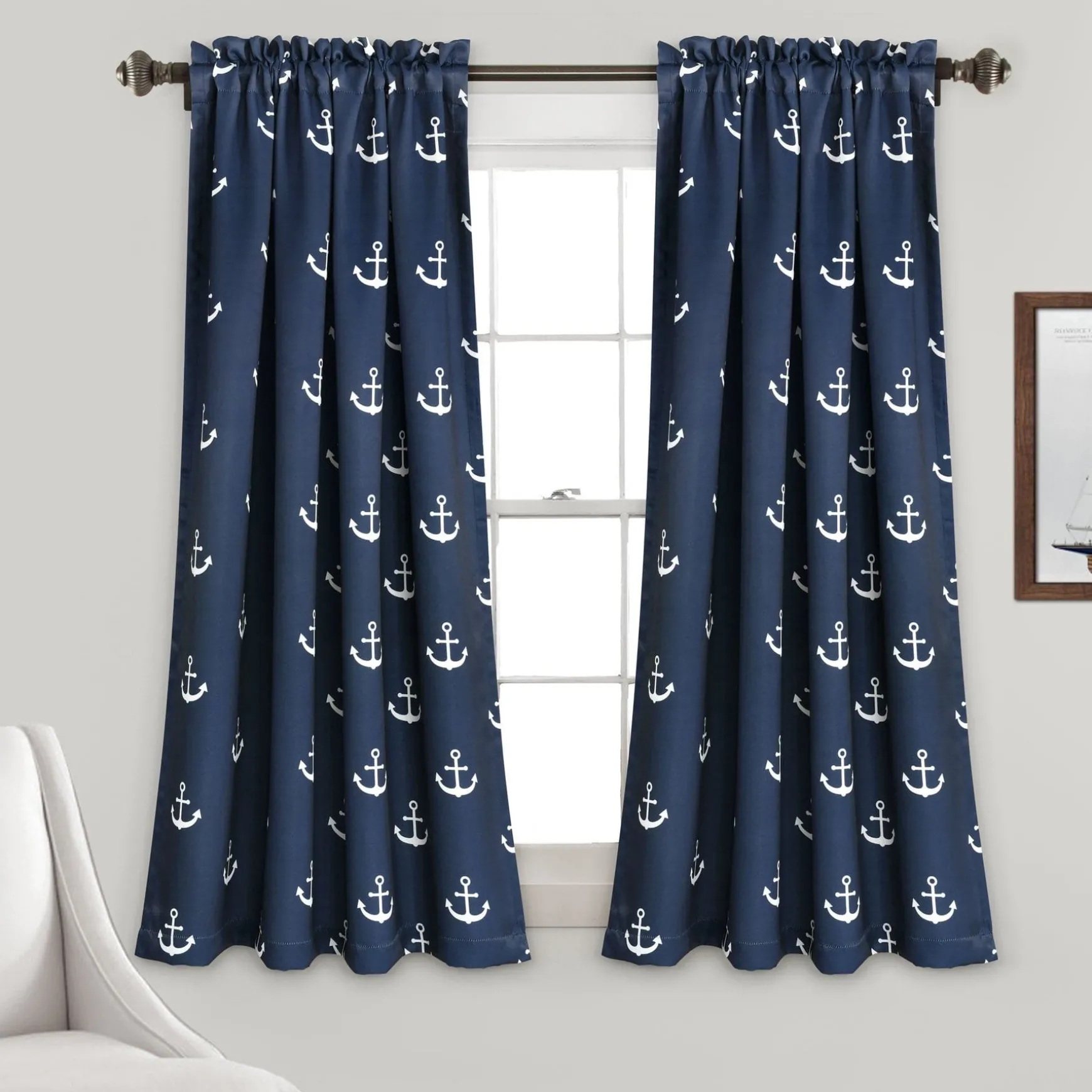 Anchor Light Filtering Window Curtain Set