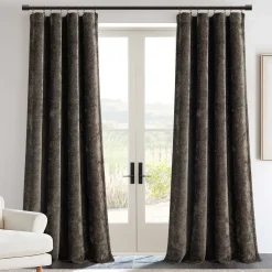 Aspen Luxury Velvet Chenille Window Curtain Panel
