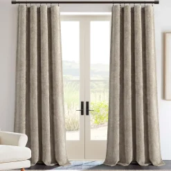 Aspen Luxury Velvet Chenille Window Curtain Panel