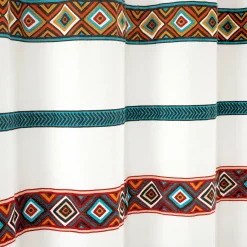 Ava Boho Stripe Tassel Yarn Dyed Recycled Cotton Shower Curtain