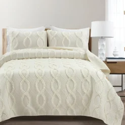 Avon Textured Ruffle Quilt 3 Piece Set