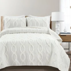 Avon Textured Ruffle Quilt 3 Piece Set