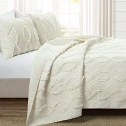 Avon Textured Ruffle Quilt 3 Piece Set