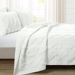 Avon Textured Ruffle Quilt 3 Piece Set