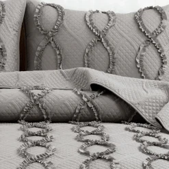 Avon Textured Ruffle Quilt 3 Piece Set