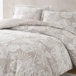 Bali Tropical Leaves Gauze Jacquard Duvet Cover Set