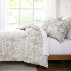 Bali Tropical Leaves Gauze Jacquard Duvet Cover Set