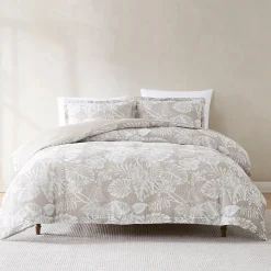 Bali Tropical Leaves Gauze Jacquard Duvet Cover Set