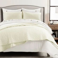 Belgian Flax Linen Rich Cotton Blend Quilt 3 Piece Set