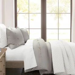 Belgian Flax Linen Rich Cotton Blend Duvet Cover 3 Piece Set