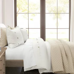 Belgian Flax Linen Rich Cotton Blend Duvet Cover 3 Piece Set