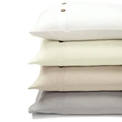 Belgian Flax Linen Rich Cotton Blend Duvet Cover 3 Piece Set