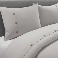 Belgian Flax Linen Rich Cotton Blend Duvet Cover 3 Piece Set