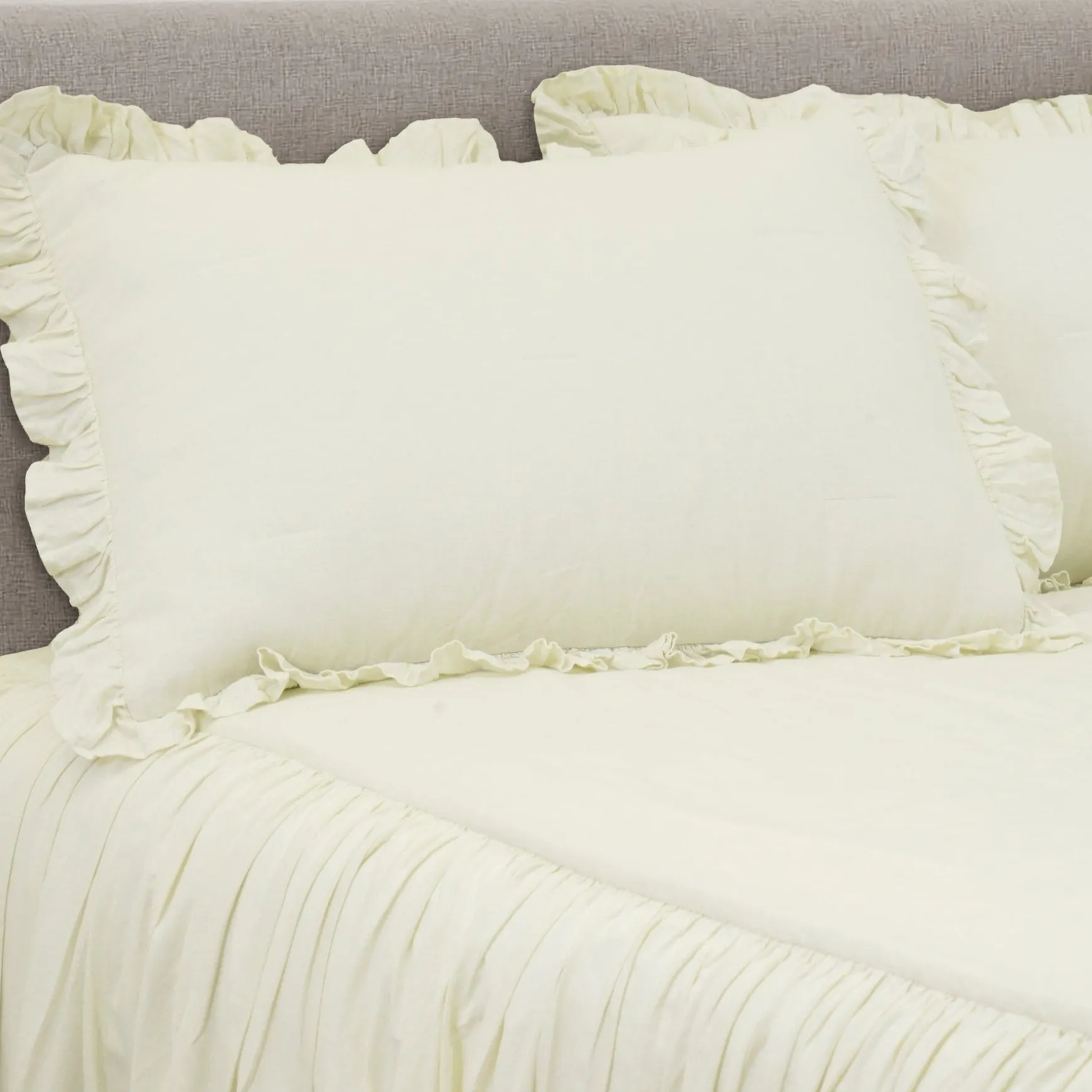 Belgian Flax Linen Rich Cotton Blend Bedspread 3 Piece Set