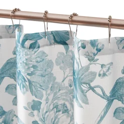 Bird And Hydrangea Toile Shower Curtain