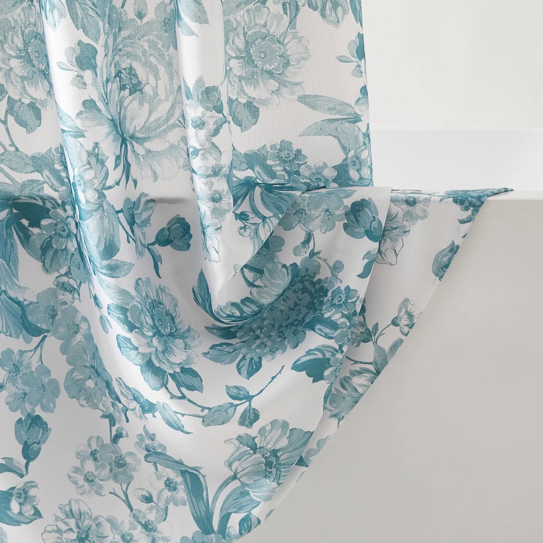 Bird And Hydrangea Toile Shower Curtain