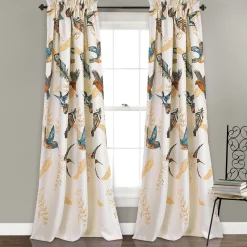 Bird Breeze Light Filtering Window Curtain Set