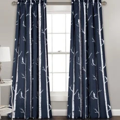 Bird on the Tree Light Filtering Window Curtain Set