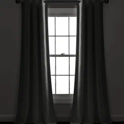 Block Border Blackout Window Curtain Panel