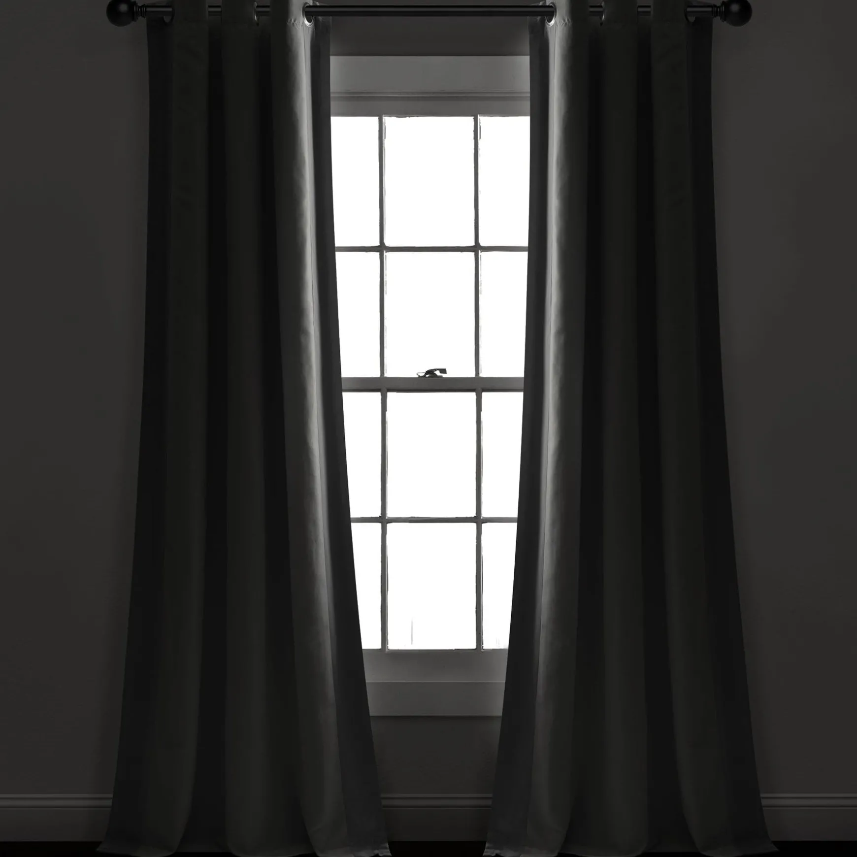 Block Border Blackout Window Curtain Panel