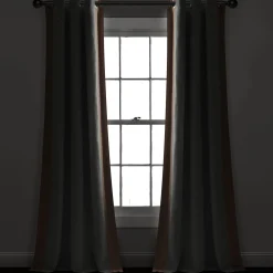 Block Border Blackout Window Curtain Panel