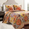 Bohemian Flower Cotton Quilt 3 Piece Set