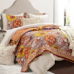 Bohemian Flower Cotton Quilt 3 Piece Set