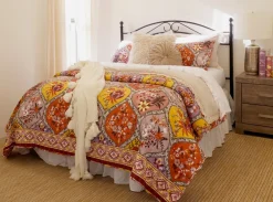 Bohemian Flower Cotton Quilt 3 Piece Set