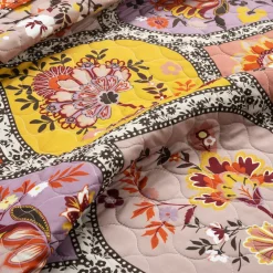 Bohemian Flower Cotton Quilt 3 Piece Set