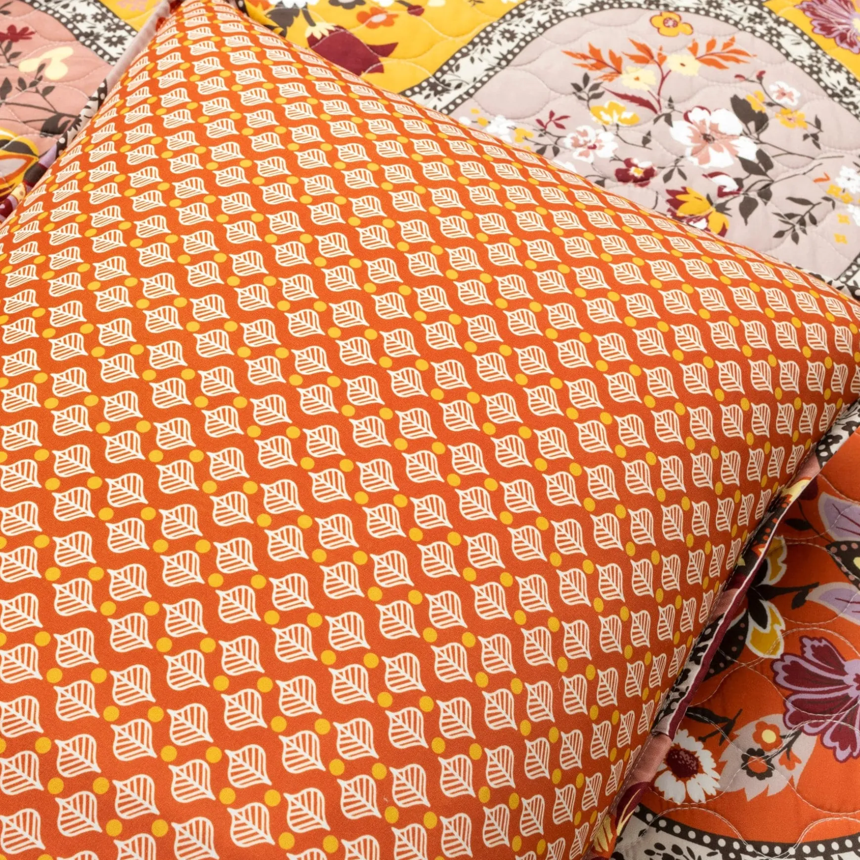 Bohemian Flower Cotton Quilt 3 Piece Set