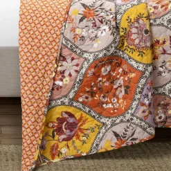 Bohemian Flower Cotton Quilt 3 Piece Set