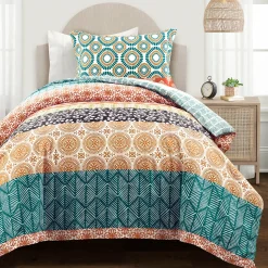 Bohemian Stripe Cotton Reversible Duvet Cover Set