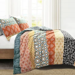 Bohemian Stripe Cotton Reversible Duvet Cover Set