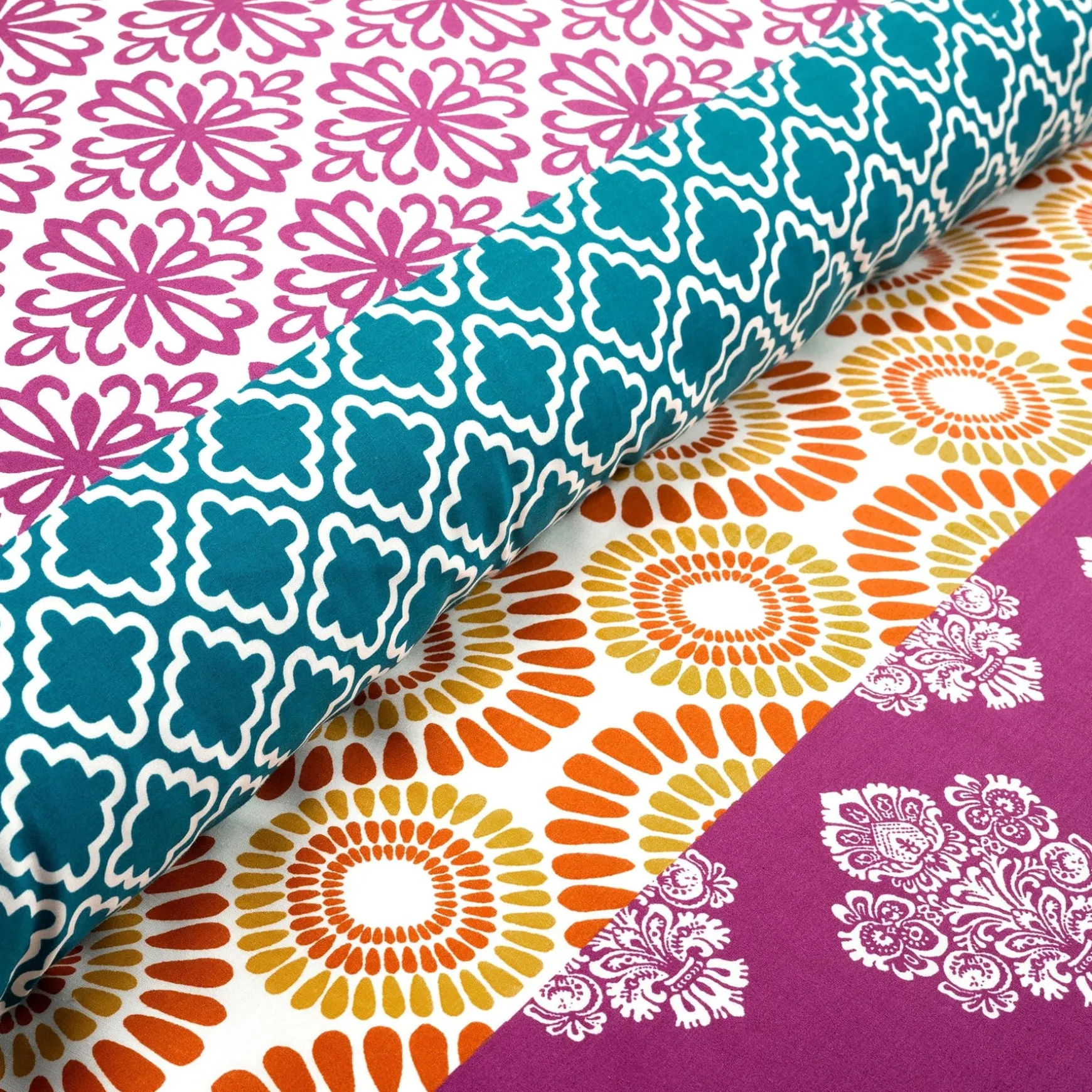 Bohemian Stripe Cotton Reversible Duvet Cover Set