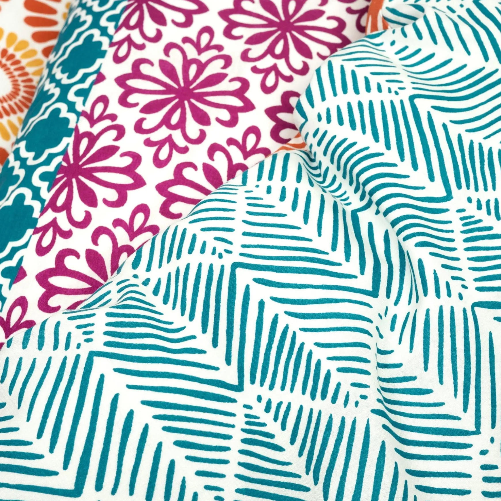 Bohemian Stripe Cotton Reversible Duvet Cover Set