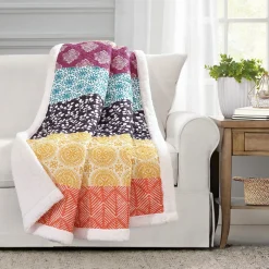 Bohemian Stripe Throw Sherpa