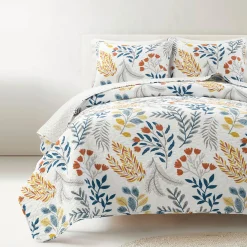 Boho Botanical Floral Quilt 3 Piece Set