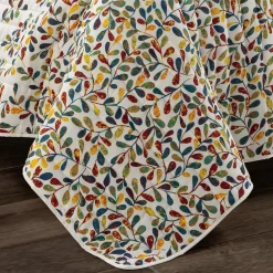 Boho Botanical Leaf Reversible 3 Piece Quilt Set