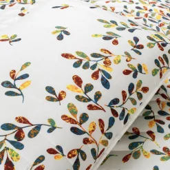 Boho Botanical Leaf Reversible 3 Piece Quilt Set
